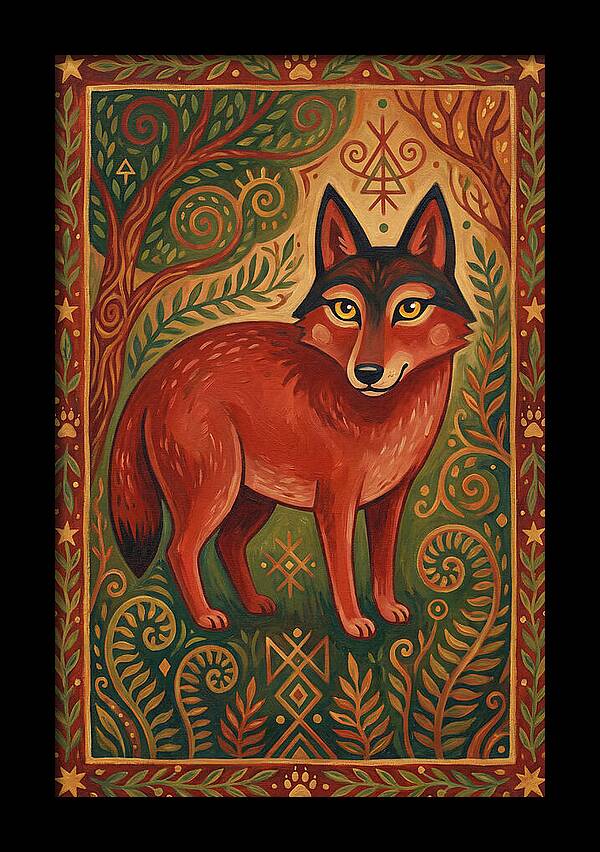 Red Wolf Folk Art