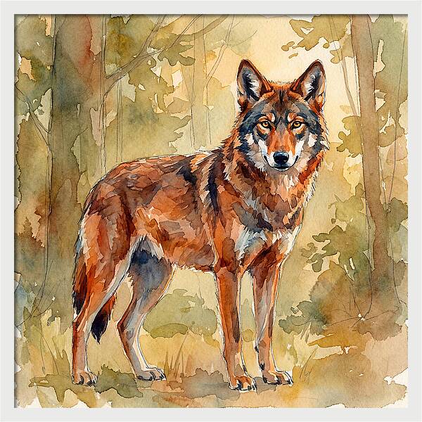 Red Wolf In Nature