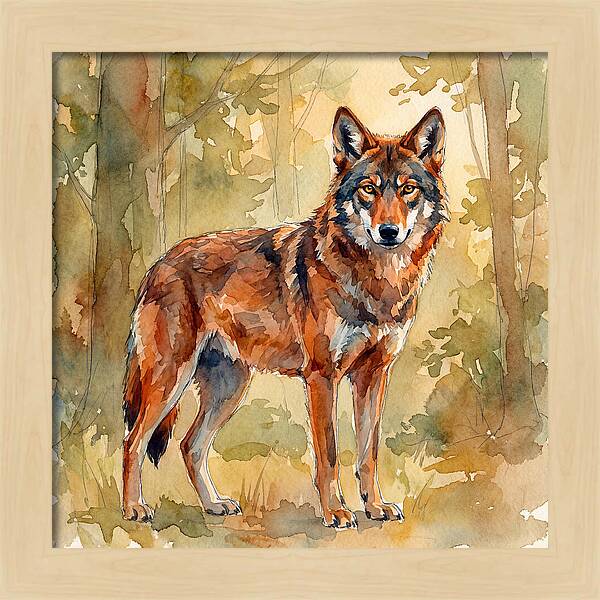 Red Wolf In Nature