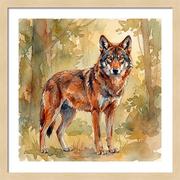 Red Wolf In Nature