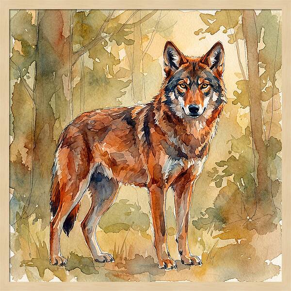 Red Wolf In Nature