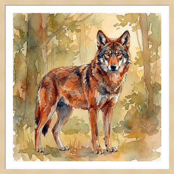 Red Wolf In Nature