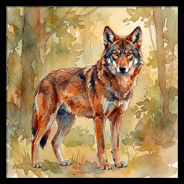 Red Wolf In Nature