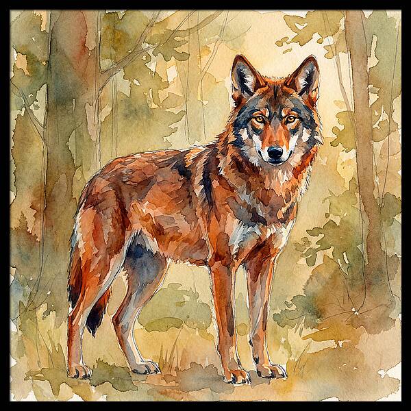 Red Wolf In Nature