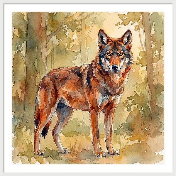 Red Wolf In Nature