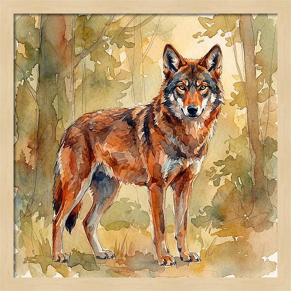Red Wolf In Nature