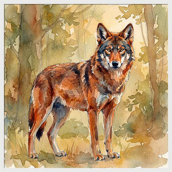 Red Wolf In Nature