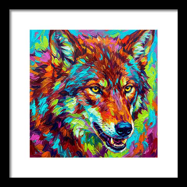 Red Wolf In Vibrant Colors