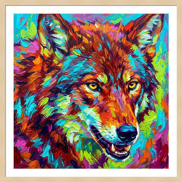 Red Wolf In Vibrant Colors