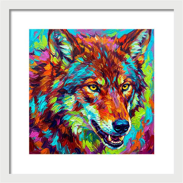 Red Wolf In Vibrant Colors