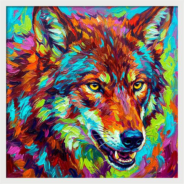 Red Wolf In Vibrant Colors