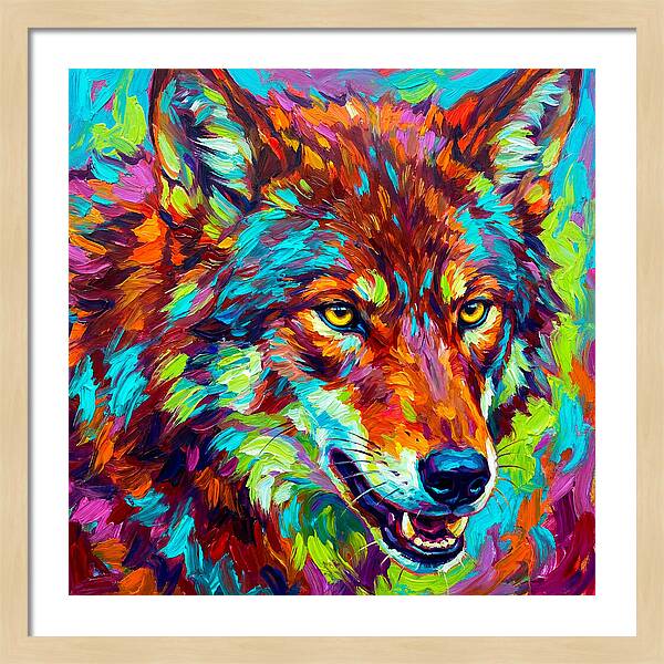 Red Wolf In Vibrant Colors