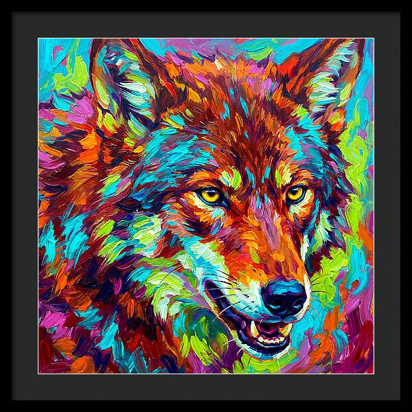 Red Wolf In Vibrant Colors