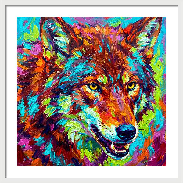 Red Wolf In Vibrant Colors
