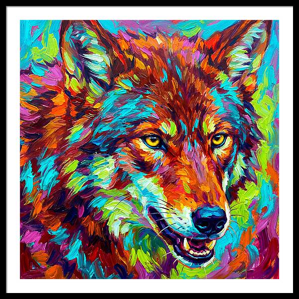 Red Wolf In Vibrant Colors