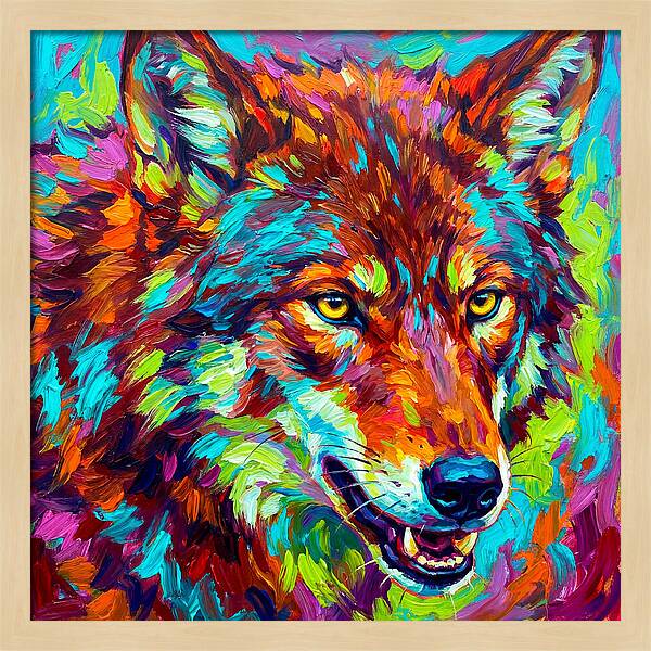 Red Wolf In Vibrant Colors