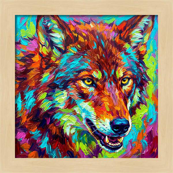 Red Wolf In Vibrant Colors