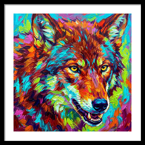 Red Wolf In Vibrant Colors