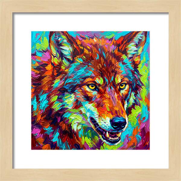 Red Wolf In Vibrant Colors