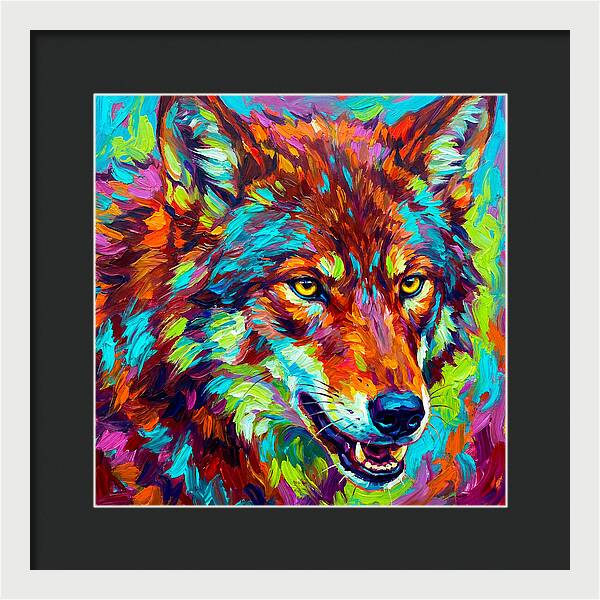 Red Wolf In Vibrant Colors