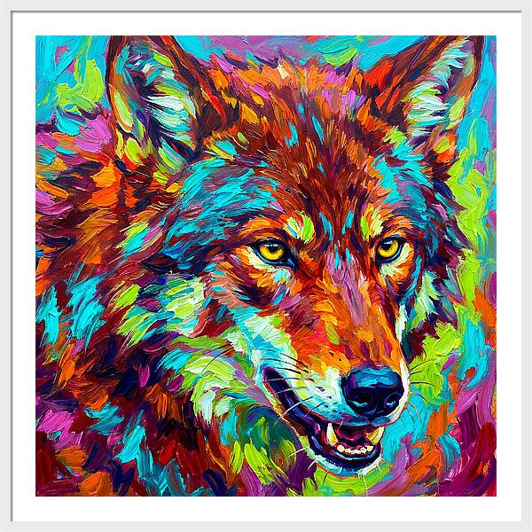 Red Wolf In Vibrant Colors