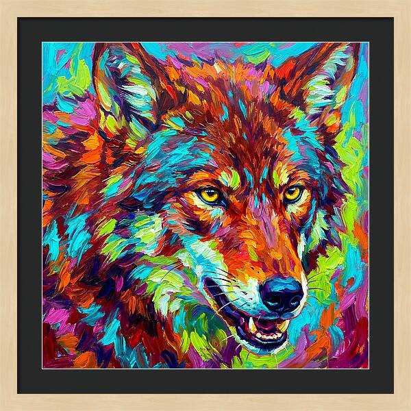 Red Wolf In Vibrant Colors