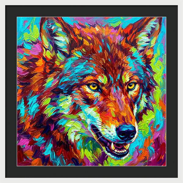 Red Wolf In Vibrant Colors