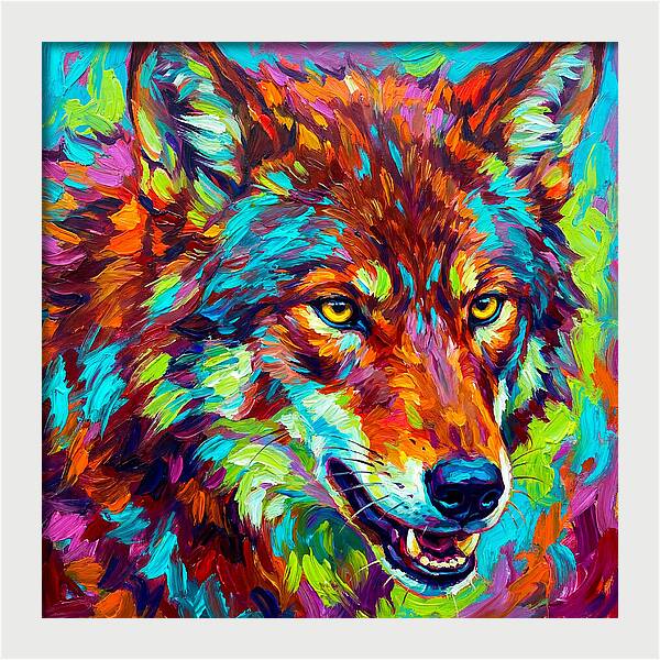 Red Wolf In Vibrant Colors