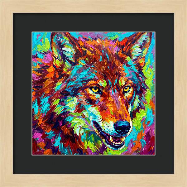 Red Wolf In Vibrant Colors