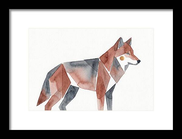 Red Wolf In Watercolor Style