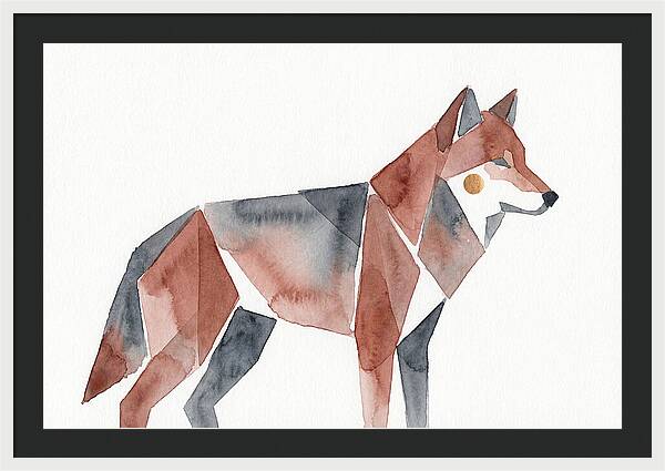 Red Wolf In Watercolor Style