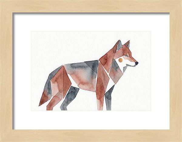 Red Wolf In Watercolor Style