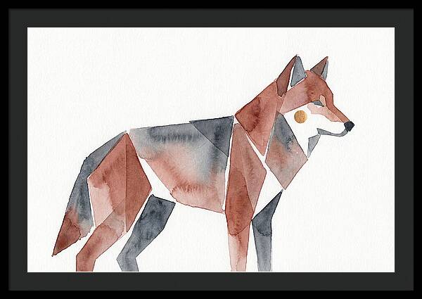 Red Wolf In Watercolor Style