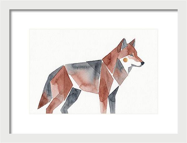 Red Wolf In Watercolor Style