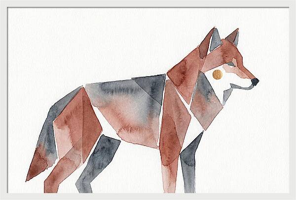 Red Wolf In Watercolor Style