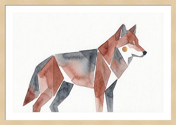 Red Wolf In Watercolor Style