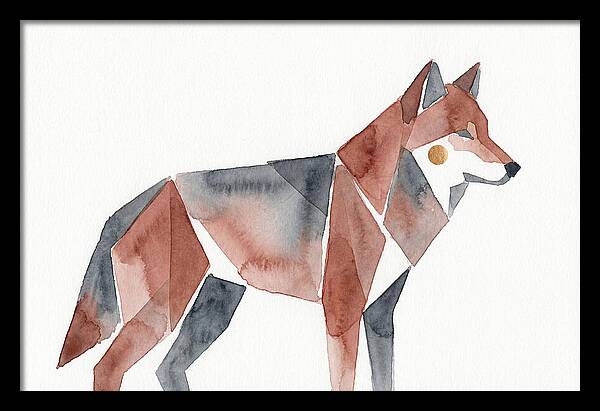 Red Wolf In Watercolor Style
