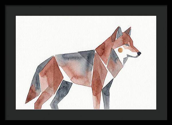 Red Wolf In Watercolor Style