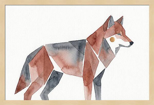 Red Wolf In Watercolor Style