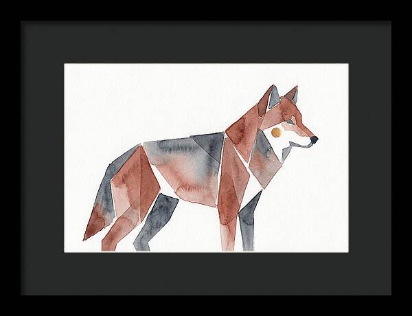Red Wolf In Watercolor Style