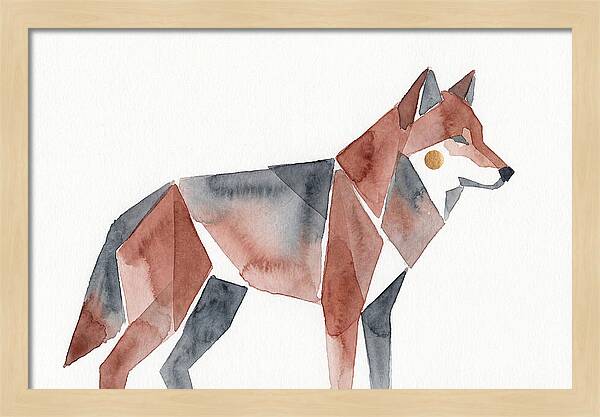 Red Wolf In Watercolor Style