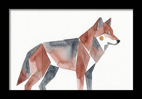 Red Wolf In Watercolor Style