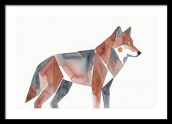 Red Wolf In Watercolor Style
