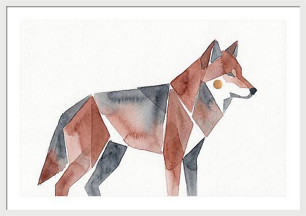 Red Wolf In Watercolor Style