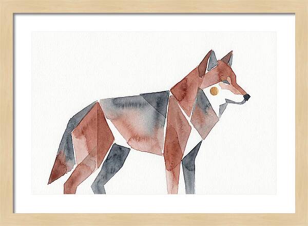 Red Wolf In Watercolor Style