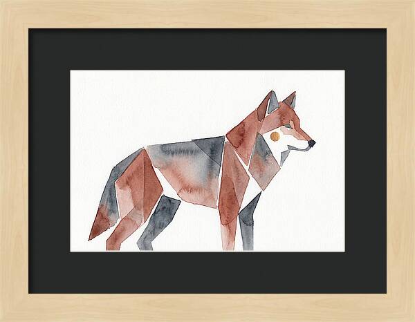 Red Wolf In Watercolor Style
