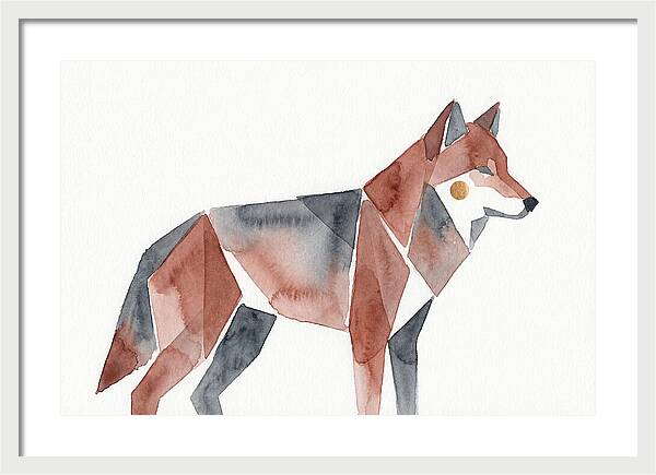 Red Wolf In Watercolor Style