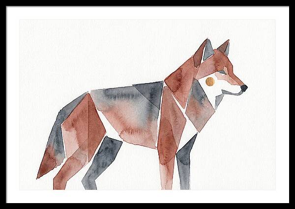 Red Wolf In Watercolor Style