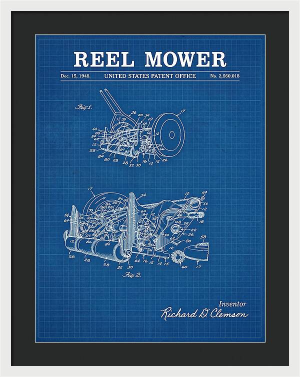Reel Mower Blueprint Patent Us2660018a