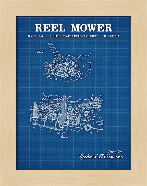 Reel Mower Blueprint Patent Us2660018a